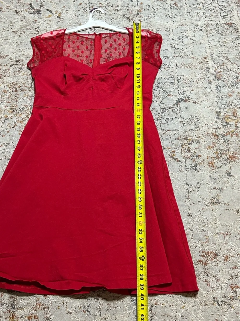Torrid Red polka dot lace sweetheart swing dress size 16 - Picture 4 of 12